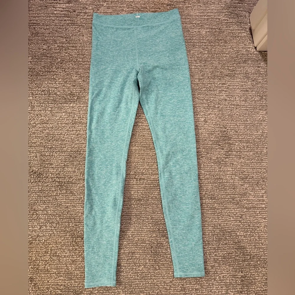 Alo Yoga Leggings XS Teal High Waisted Performance Activewear Athleisure Pants